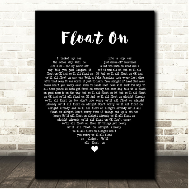 Modest Mouse Float On Black Heart Song Lyric Print