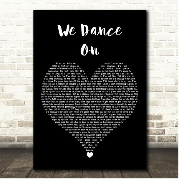N-Dubz We Dance On Black Heart Song Lyric Print