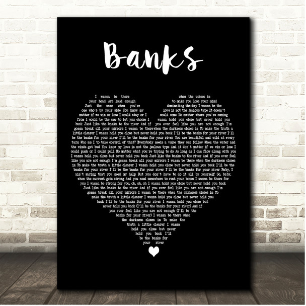 NeedToBreathe Banks Black Heart Song Lyric Print