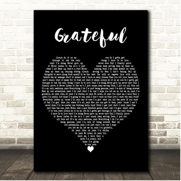NEFFEX Grateful Black Heart Song Lyric Print