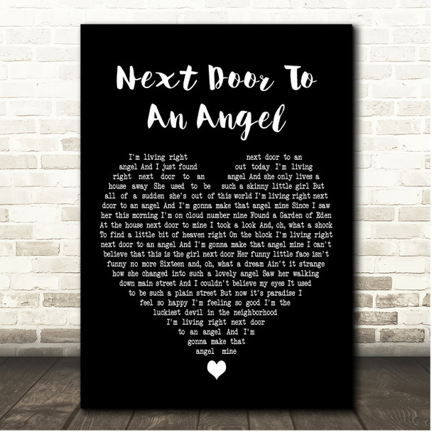 Neil Sedaka Next Door To An Angel Black Heart Song Lyric Print