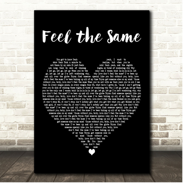 Olly Murs Feel the Same Black Heart Song Lyric Print