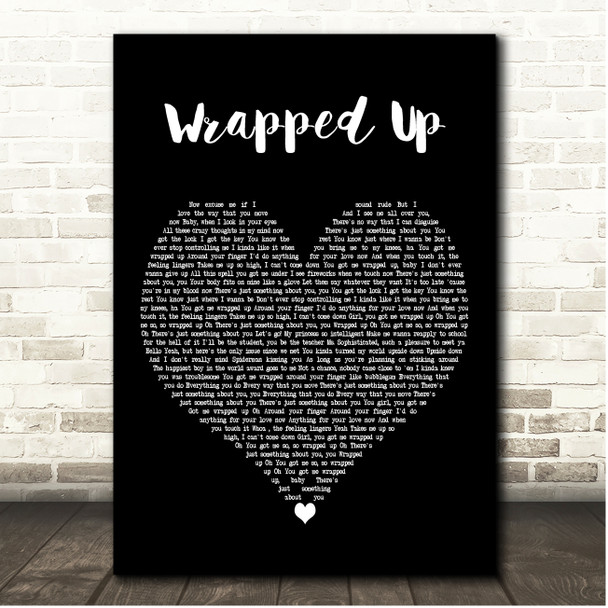 Olly Murs Wrapped Up Black Heart Song Lyric Print