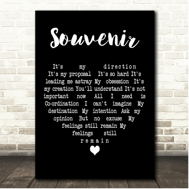 Orchestral Manoeuvres in the Dark Souvenir Black Heart Song Lyric Print