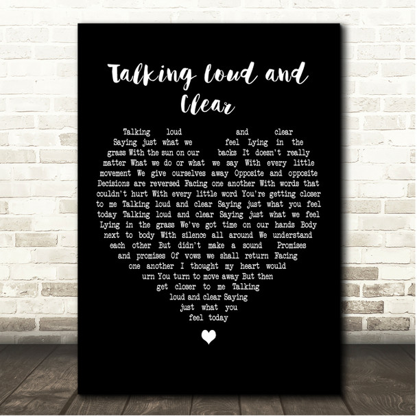 Orchestral Manoeuvres in the Dark Talking Loud and Clear Black Heart Song Lyric Print