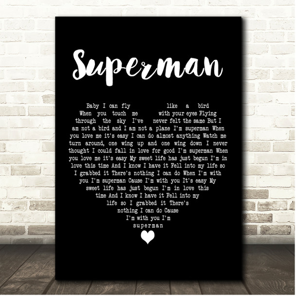 Barbra Streisand Superman Black Heart Song Lyric Print