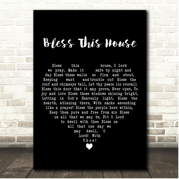 Perry Como Bless This House Black Heart Song Lyric Print