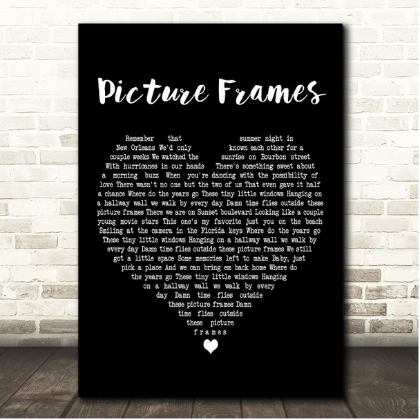 Randy Rogers Band Picture Frames Black Heart Song Lyric Print