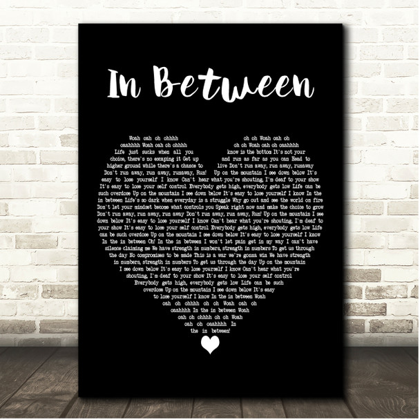 Beartooth In Between Black Heart Song Lyric Print