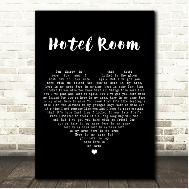 Richard Hawley Hotel Room Black Heart Song Lyric Print