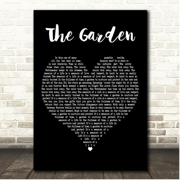 Rush The Garden Black Heart Song Lyric Print