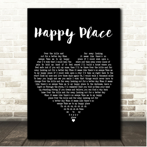 Saint PHNX Happy Place Black Heart Song Lyric Print