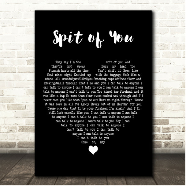 Sam Fender Spit of You Black Heart Song Lyric Print