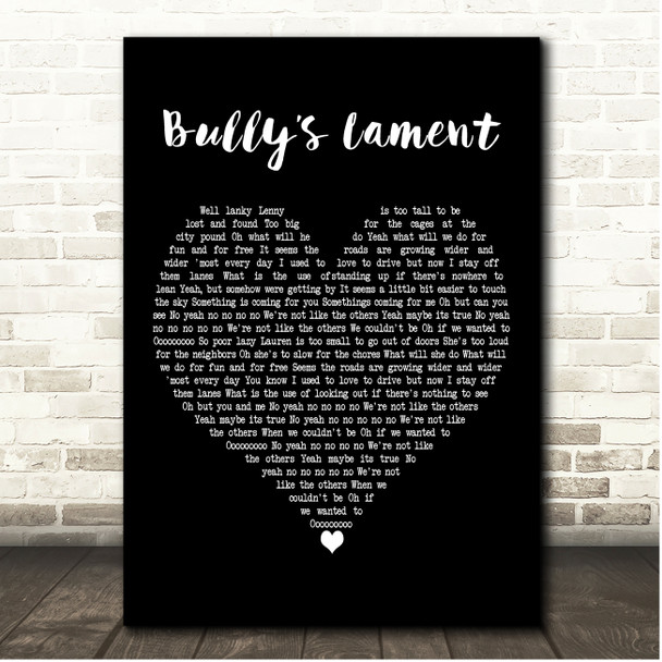 Shakey Graves Bullys Lament Black Heart Song Lyric Print