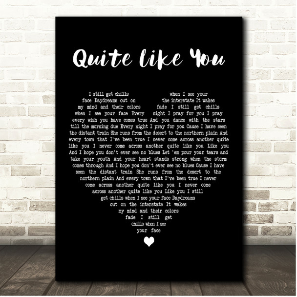 Shane Smith & the Saints Quite Like You Black Heart Song Lyric Print