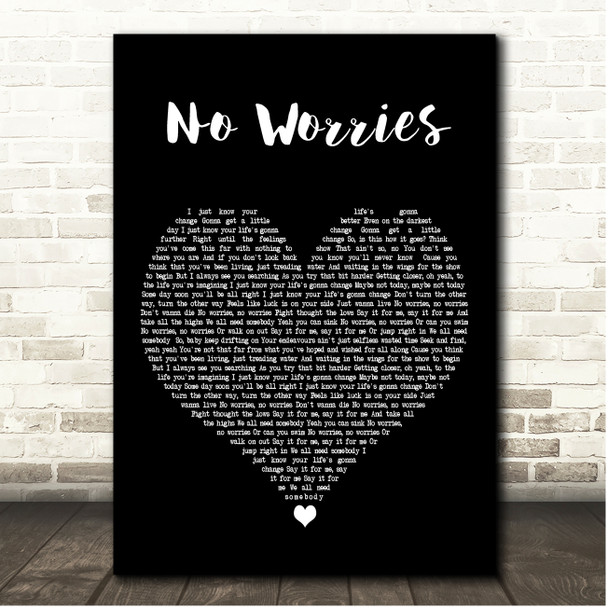 Simon Webbe No Worries Black Heart Song Lyric Print