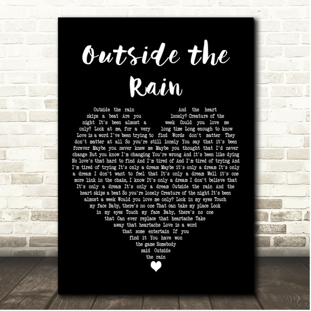 Stevie Nicks Outside the Rain Black Heart Song Lyric Print