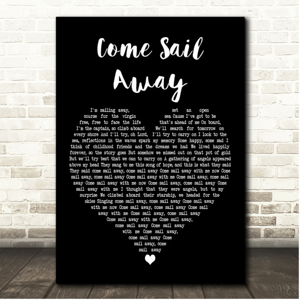 Styx Come Sail Away Black Heart Song Lyric Print