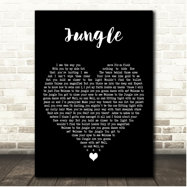 Tash Sultana Jungle Black Heart Song Lyric Print