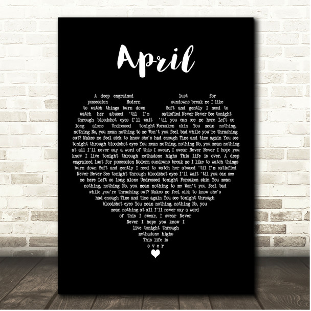 TesseracT April Black Heart Song Lyric Print