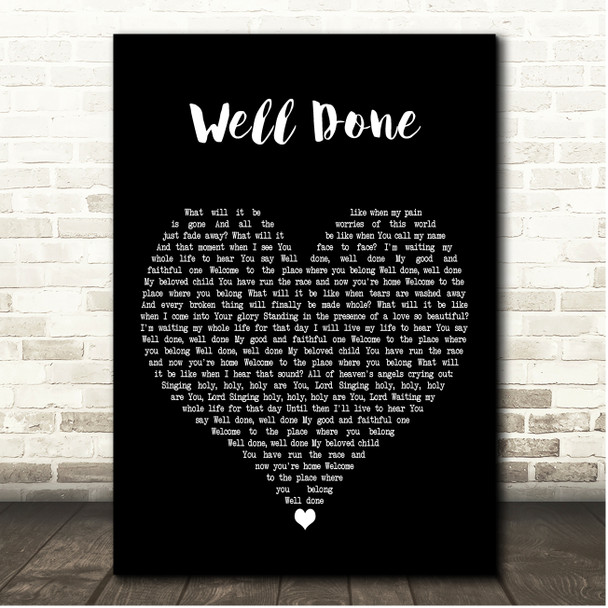 The Afters Well Done Black Heart Song Lyric Print