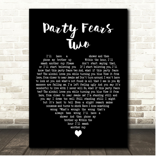 The Associates Party Fears Two Black Heart Song Lyric Print