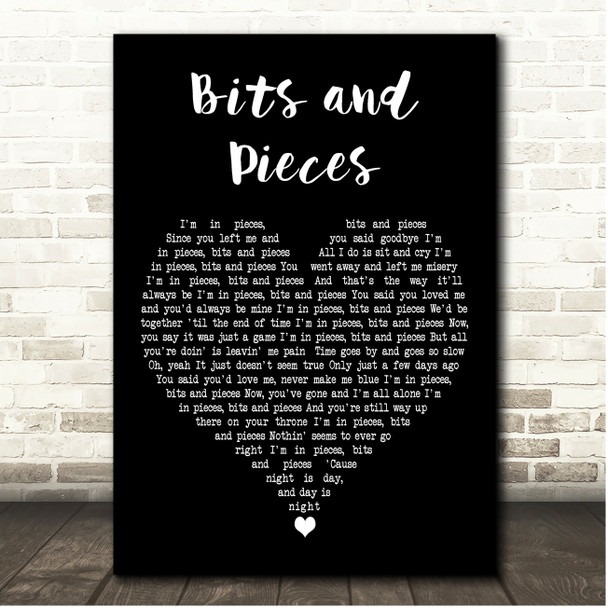 The Dave Clark Five Bits and Pieces Black Heart Song Lyric Print