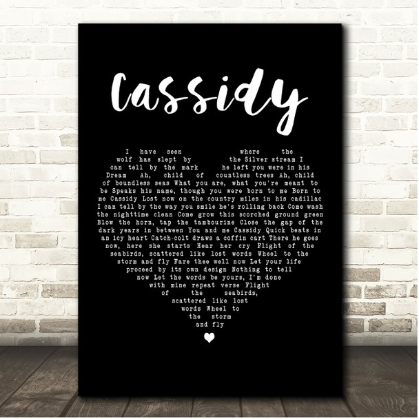 The Grateful Dead Cassidy Black Heart Song Lyric Print