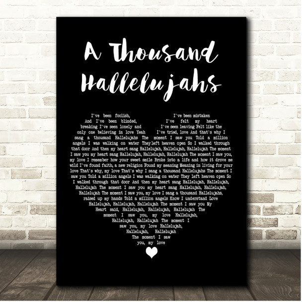 The Shires A Thousand Hallelujahs Black Heart Song Lyric Print