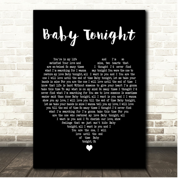 Bitty McLean Baby Tonight Black Heart Song Lyric Print