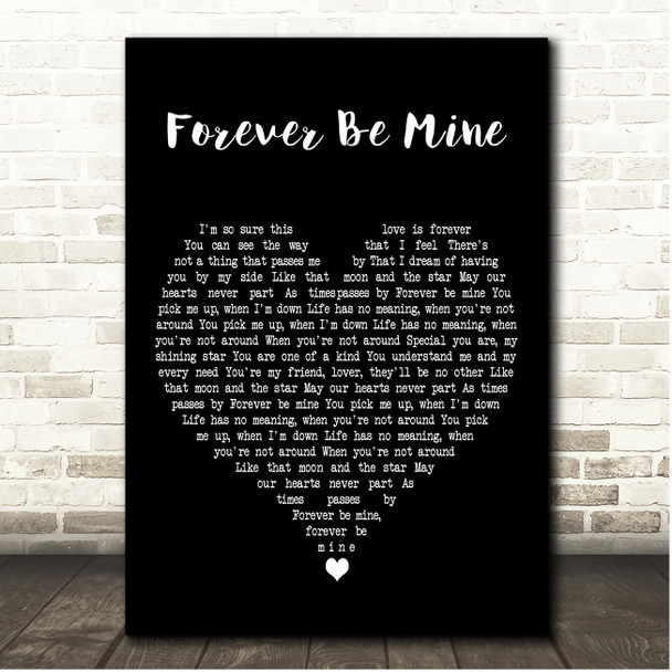 Bitty Mclean Forever Be Mine Black Heart Song Lyric Print