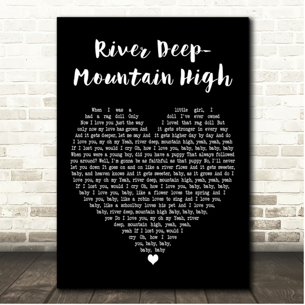 Tina Turner River Deep-Mountain High Black Heart Song Lyric Print