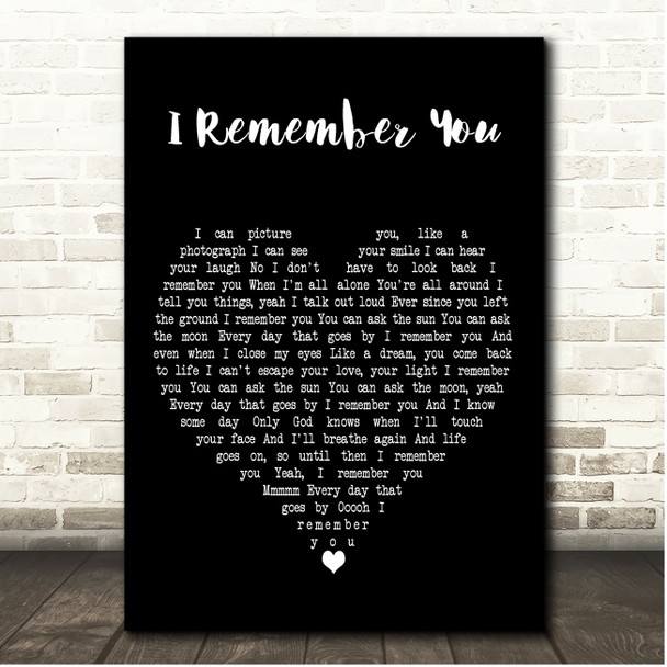 Trisha Yearwood I Remember You Black Heart Song Lyric Print