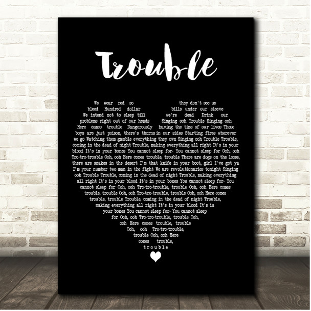 ejer Lykkelig Broom Valerie Broussard Trouble Black Heart Song Lyric Print - Song Lyric Designs