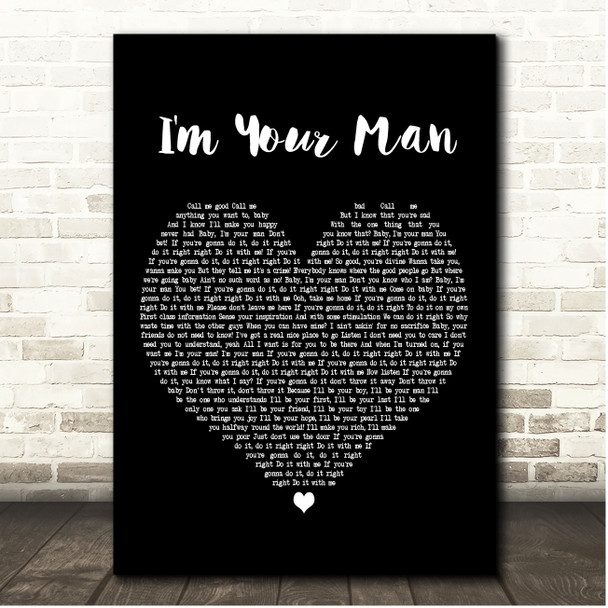 Wham! I'm Your Man Black Heart Song Lyric Print