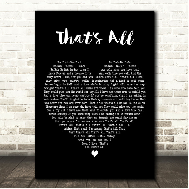 Will Downing That's All Black Heart Song Lyric Print