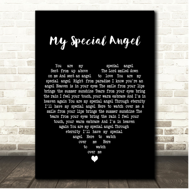 Bobby Vinton My Special Angel Black Heart Song Lyric Print