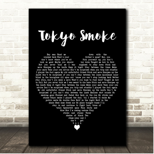 Cage The Elephant Tokyo Smoke Black Heart Song Lyric Print