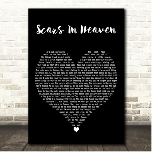 Casting Crowns Scars In Heaven Black Heart Song Lyric Print