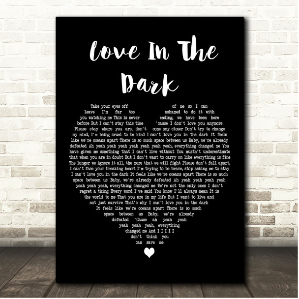 Adele Love In The Dark Black Heart Song Lyric Print