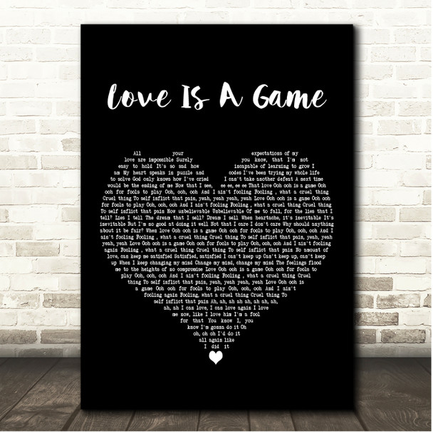 Adele Love Is A Game Black Heart Song Lyric Print