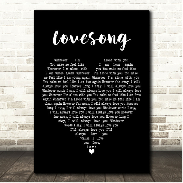 Adele Lovesong Black Heart Song Lyric Print