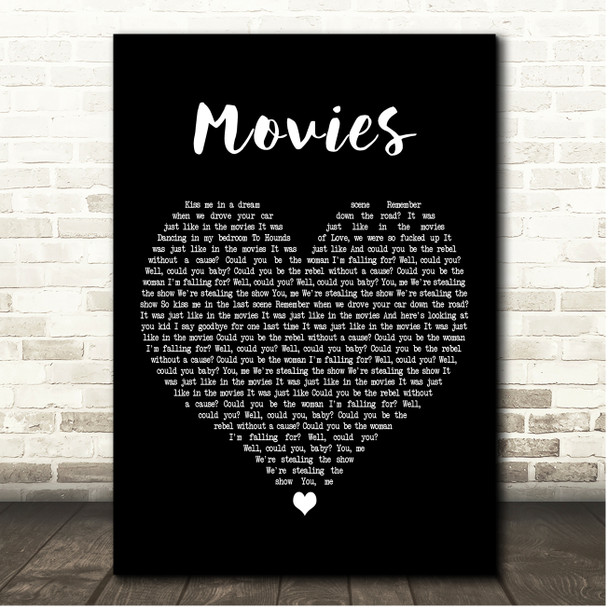 Circa Waves Movies Black Heart Song Lyric Print