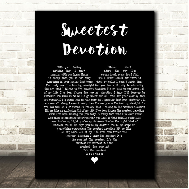 Adele Sweetest Devotion Black Heart Song Lyric Print