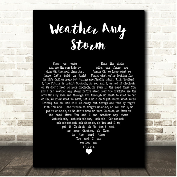 Cody Francis Weather Any Storm Black Heart Song Lyric Print