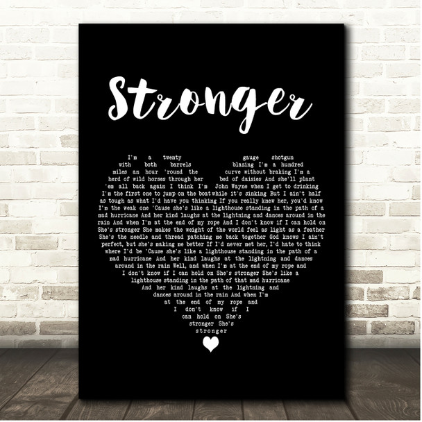 Cody Johnson Stronger Black Heart Song Lyric Print