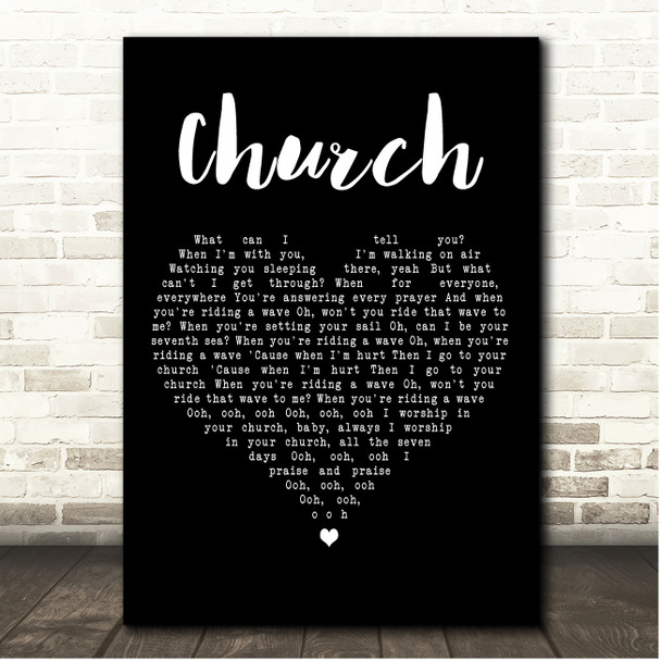 Coldplay Church Black Heart Song Lyric Print