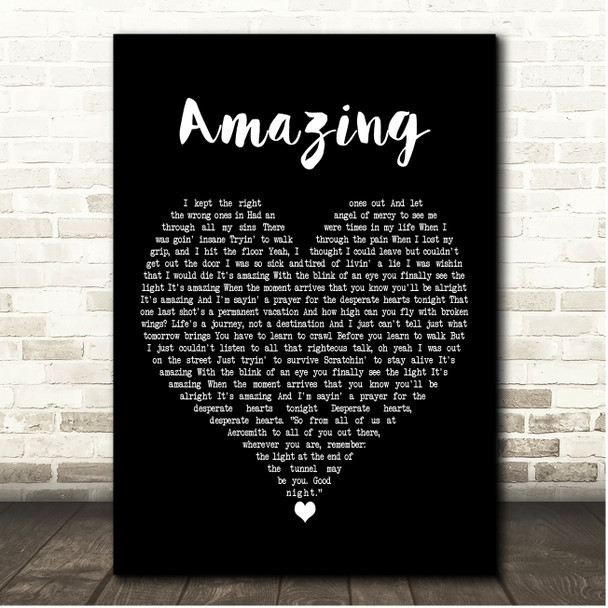 Aerosmith Amazing Black Heart Song Lyric Print