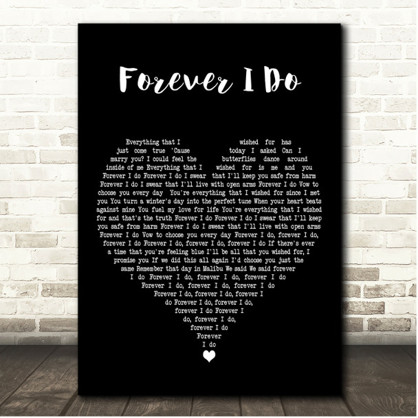 Damian McGinty Forever I Do Black Heart Song Lyric Print