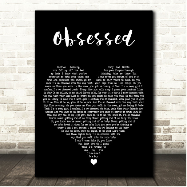 Dan + Shay Obsessed Black Heart Song Lyric Print